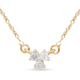 9K Yellow Gold SGL Certified Diamond (Rnd) (I3/G-H) Necklace (Size 18) 0.10 Ct.