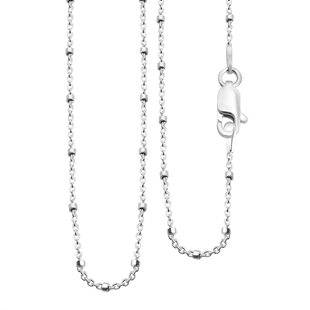 Sterling Silver Cube Trace Chain (Size 18) with Lobster Clasp.