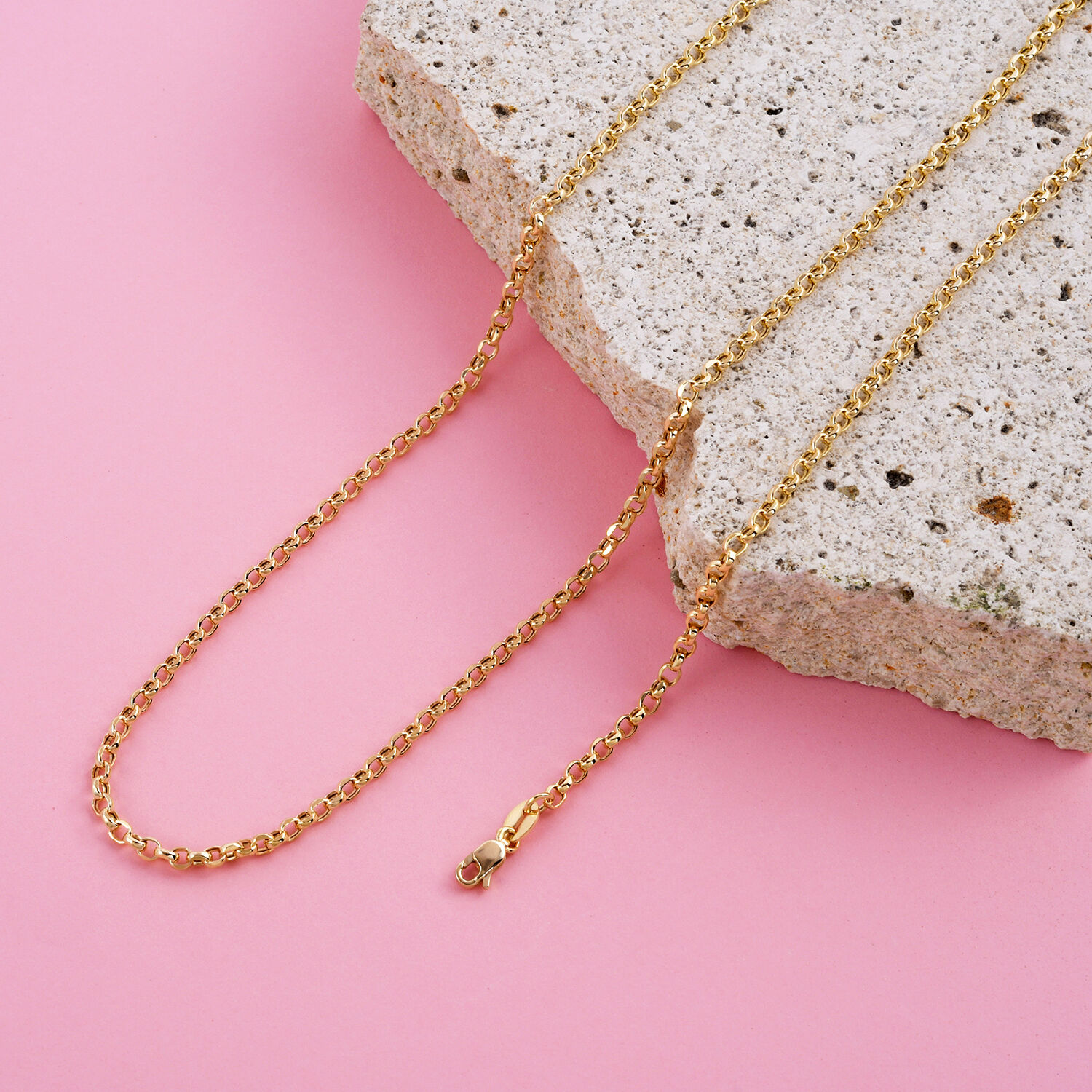 9K Yellow Gold Belcher Necklace (Size 
