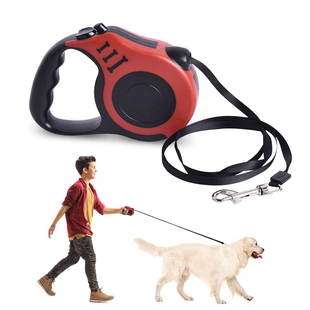 Retractable Dog Leash - Red (Rope Length 5m) (Size 10x3x23 cm)
