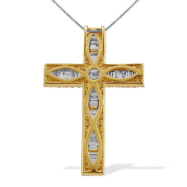 ILIANA 18K Y Gold IGI Certified Diamond (Bgt) (F-H/ VS-SI) Cross Pendant With Chain 2.000 Ct.
