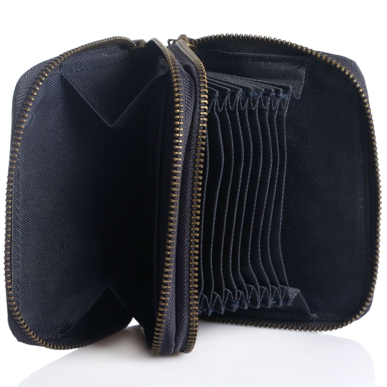 Genuine Leather RFID Blocker Blue Colour Ladies Wallet (Size 12x11x2 Cm)