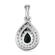 Natural Monte Belo Indicolite and Natural Cambodian Zircon Pendant in Platinum Overlay Sterling Silver