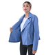 TAMSY Lapel Collar Jacket with Pockets (Size S, 8-10) - Blue