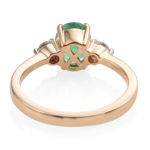 ILIANA 18K Y Gold Boyaca Colombian Emerald (Ovl 1.45 Ct), Diamond Ring 1.750 Ct.