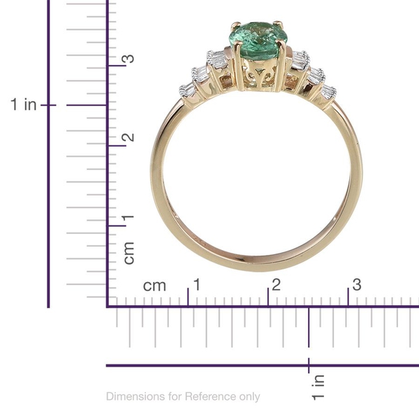 9K Y Gold Boyaca Colombian Emerald (Ovl 1.25 Ct), Diamond Ring 1.500 Ct.