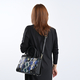 SENCILLEZ Genuine Leather Snake Print Convertible Bag with Long Strap (Size 31x12x21cm) - Black, Blue & Green