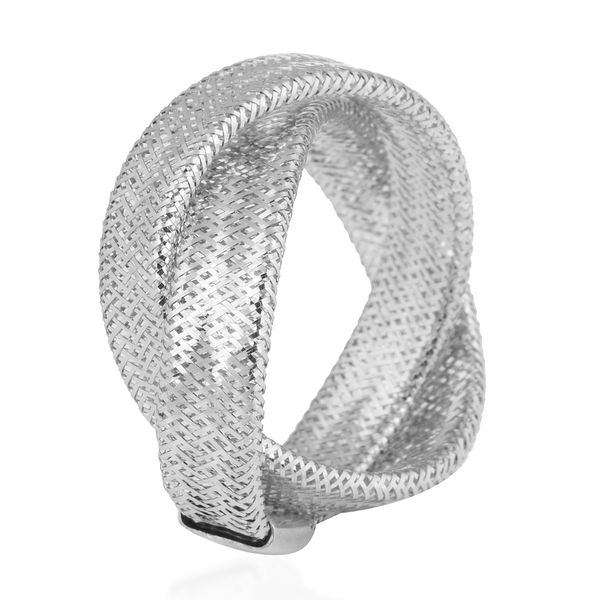 9K White Gold Stretchable Ring (Size Large) (Size Q to U)