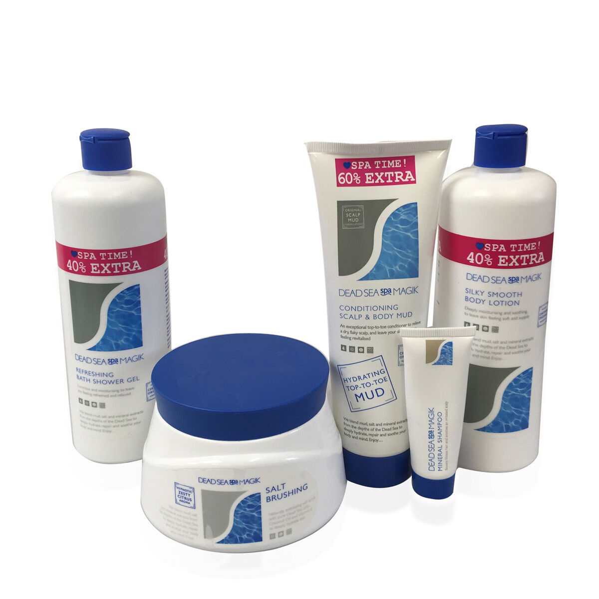 Dead Sea Spa Magik Mud & Salt Value Set- Spa Magik Refreshing Bath Shower Gel 500ml, Spa Magik Body 