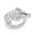 Viale Argento Sterling Silver Crocodile Ring (Size O)