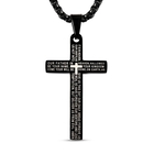 Cross Pendand Neclace (Size - 21.50)  Stainless Steel in Black Tone.