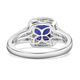 950 Platinum  Tanzanite.  White Diamond Ring 2.10 ct,  Platinum Wt. 6.59 Gms  2.100  Ct.