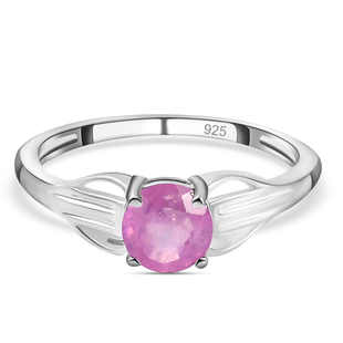 One Time Deal- Pink Sapphire (FF) Solitaire Ring in Sterling Silver