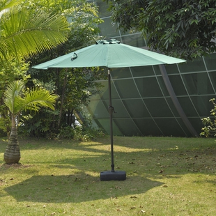 Outdoor Patio Umbrella with Solar LED Light and 22L Water-Filled Umbrella Base