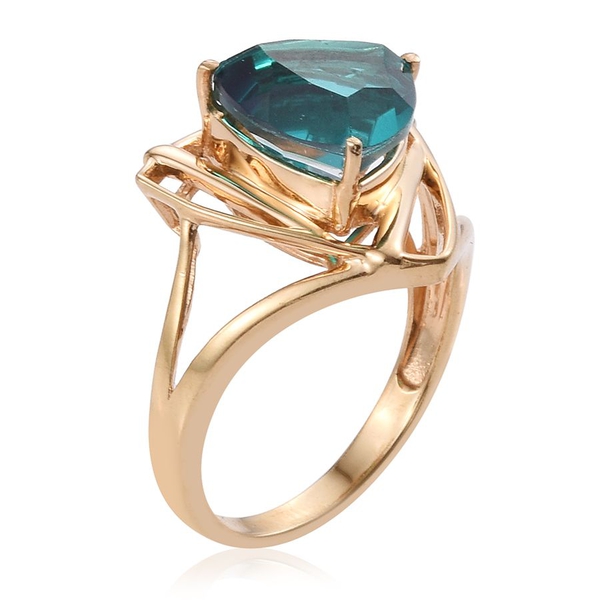 Capri Blue Quartz (Trl) Solitaire Ring in 14K Gold Overlay Sterling Silver 6.500 Ct.