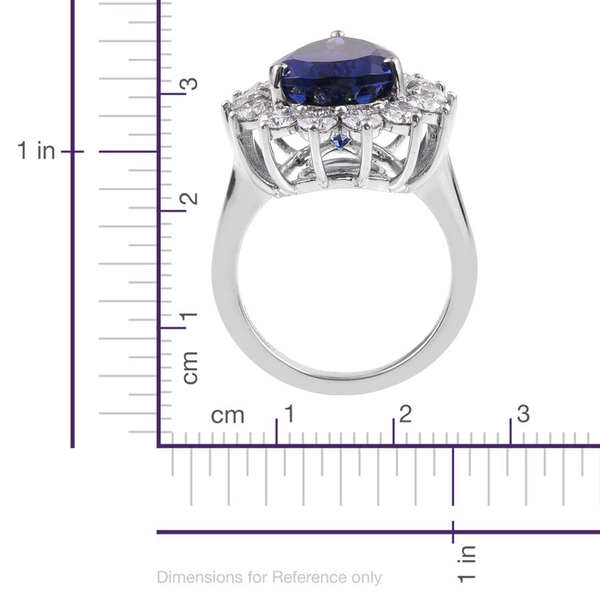 RHAPSODY 950 Platinum AAAA Tanzanite (Pear 11.55 Ct), Diamond (VS/E-F) Ring 13.800 Ct.