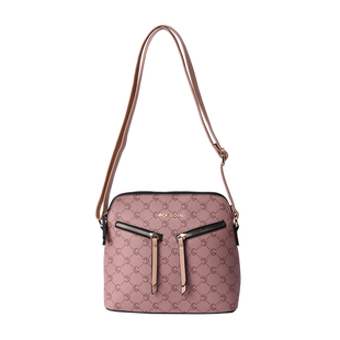 LOCK SOUL Camel Crossbody Bag with Zipped Two Front Pockets