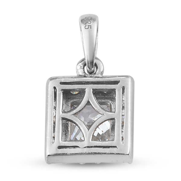 Lustro Stella Platinum Overlay Sterling Silver Pendant Made with Finest CZ 2.93 Ct