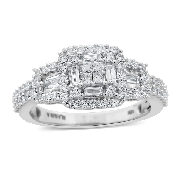 ILIANA 18K White Gold IGI Certified Diamond (Princess) (SI/G-H) Ring 1.000 Ct.
