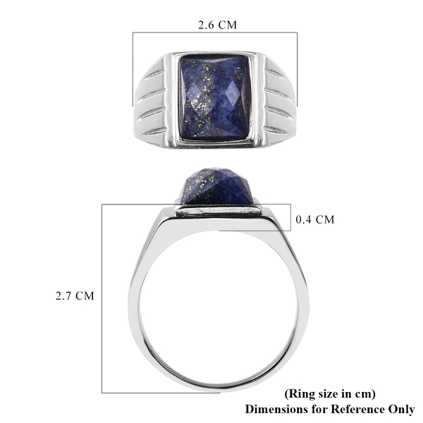 Lapis Lazuli Ring in Stainless Steel 15.75 Ct.