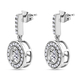 Moissanite Dangling Earrings ( With Push Back ) in Platinum Overlay Sterling Silver 1.27 Ct,