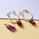 2 Piece Set - Rhodolite Garnet Pendant and Detachable Hoop Earrings with Clasp in 14K Gold Overlay Sterling Silver 12.36 Ct.