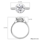 Moissanite Solitaire Ring in Platinum Overlay Sterling Silver 2.00 Ct.
