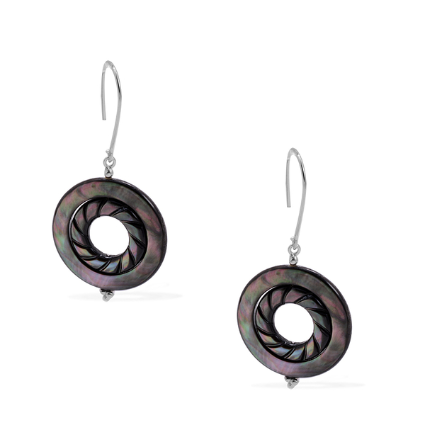 Abalone Shell Hook Earrings in Sterling Silver