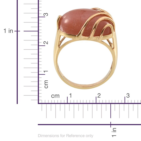 Morogoro Peach Sunstone (Ovl) Ring in 14K Gold Overlay Sterling Silver 12.000 Ct.