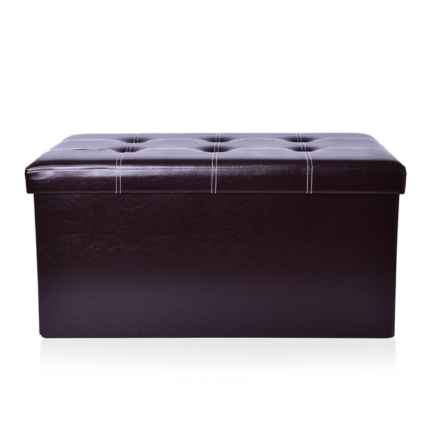 New Faux PU Leather Chocolate Colour Foldable Large Storage Box