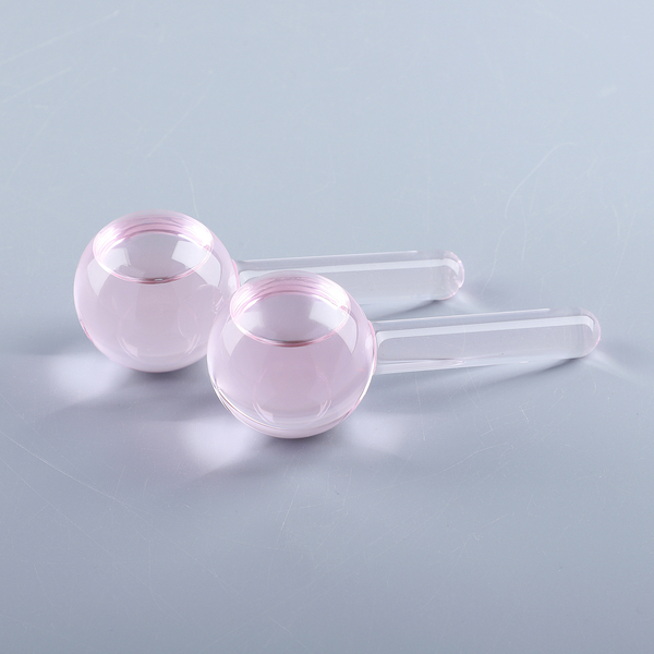 Set of 2 - Facial Massage Ice Globes (Size:13x3Cm) - Light Pink
