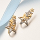 Sundays Child Natural Cambodian Zircon Star Hook Earrings in Yellow Gold Tone 0.79 Ct.