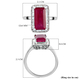 Premium African Ruby (FF) and Diamond Ring in Platinum Overlay Sterling Silver 4.16 Ct.