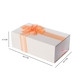 Castle in the Sky Music Jewellery Box with Ring Section and Extendable Mirror in Cream Colour with Orange Bow(18.5x10.5x6.5cm)