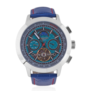 GAMAGES OF LONDON Limited Edition Hand Assembled Oscillator Automatic Movement Teal Blue Dial Water 