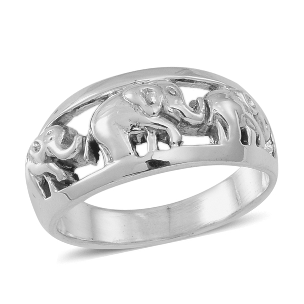 Thai Sterling Silver Elephant Ring, Silver wt 5.23 Gms.