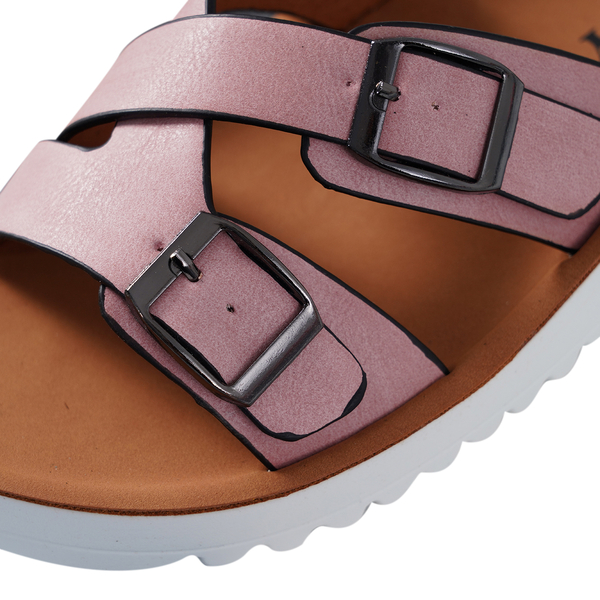 LA MAREY Criss Cross Pattern Two Strap Sandals (Size 3) - Pink