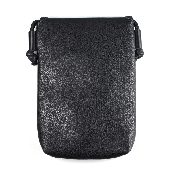 100% Genuine Leather Crossbody Bag with Shoulder Strap (Size 13x4x20cm) - Black