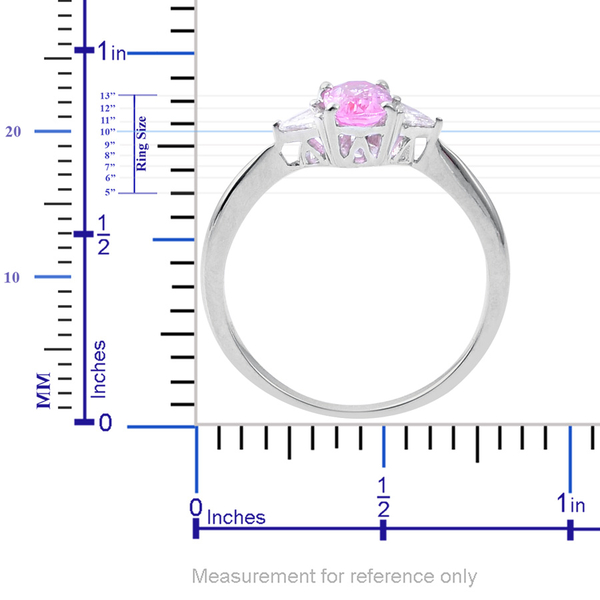 9K W Gold Pink Sapphire (Ovl 0.75 Ct), Diamond Ring 1.000 Ct.