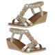 Lotus Aiana Wedge Sandals (Size 5) - Gold