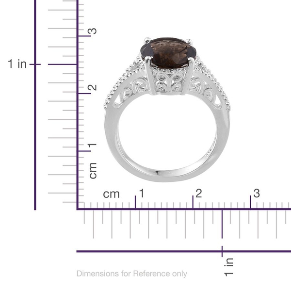 Brazilian Smoky Quartz (Rnd) Solitaire Ring in Sterling Silver 3.350 Ct.