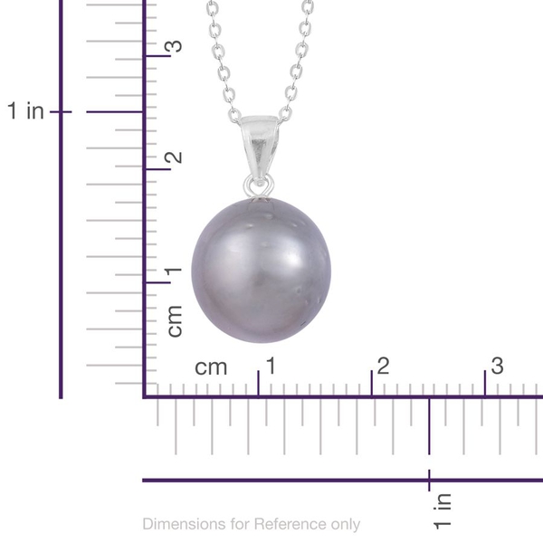 Tahitian Pearl Pendant With Chain in Rhodium Plated Sterling Silver
