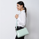 SENCILLEZ 100% Genuine Leather Crossbody Bag with Detachable Strap and Zipper Closure (Size 29x9x17cm) - Mint Green