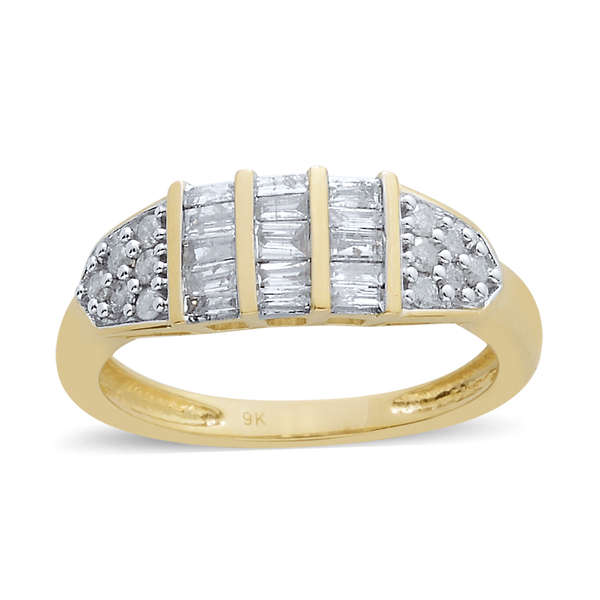 9K Y Gold SGL Certified Diamond (Bgt) (I3/G-H) Ring 0.500 Ct.