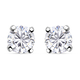 Set of 3 - Moissanite Stud Earrings (with Push Back) in Rhodium Overlay Sterling Silver 1.45 Ct.