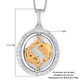 Natural Cambodian Zircon Zodiac-Pisces Pendant with Chain (Size 20) in Yellow Gold and Platinum Overlay Sterling Silver, Silver wt. 7.40 Gms
