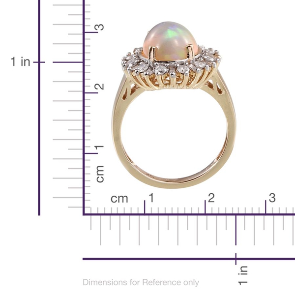 9K Y Gold Ethiopian Welo Opal (Ovl 2.65 Ct), Diamond Ring 3.250 Ct.