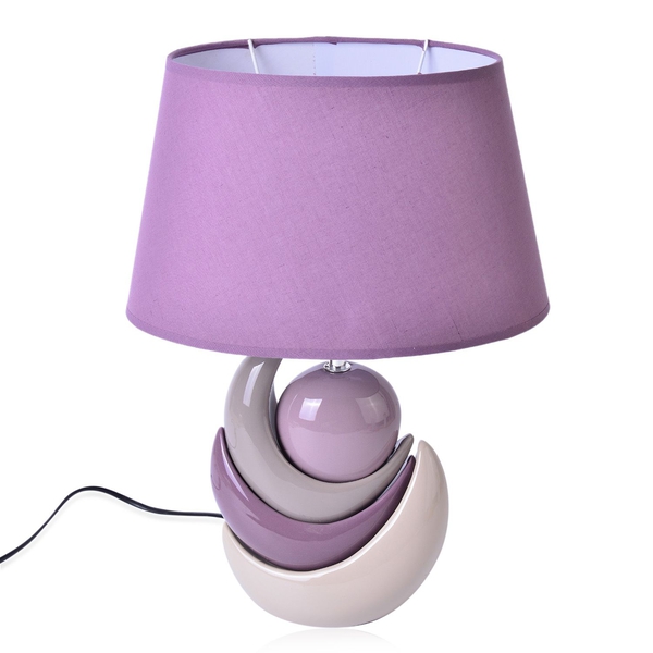 Shades of Purple Ceramic Stone Table Lamp (Size 40x30x16 Cm)