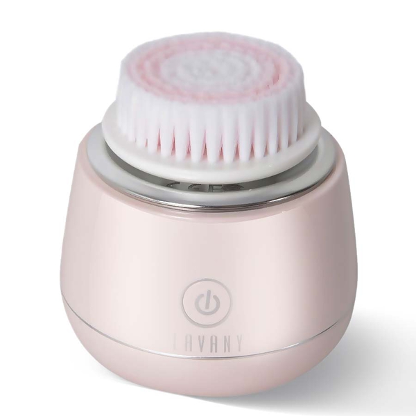 Lavany Mini Sonic Facial Cleansing Brush with 1 Normal and Soft Brush in Pink Colour