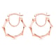 Sundays Child Rose Gold Overlay Sterling Silver Bamboo Inspired Hoop Earrings, Silver Wt .5.97 Gms